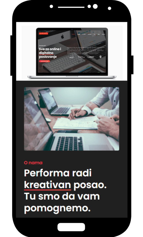 Primjer responsive dizajna koji je prilagodljiv svim veličinama ekrana, bilo kojih uređaja. Uspješno smo razvili različite Web projekte za klijente.